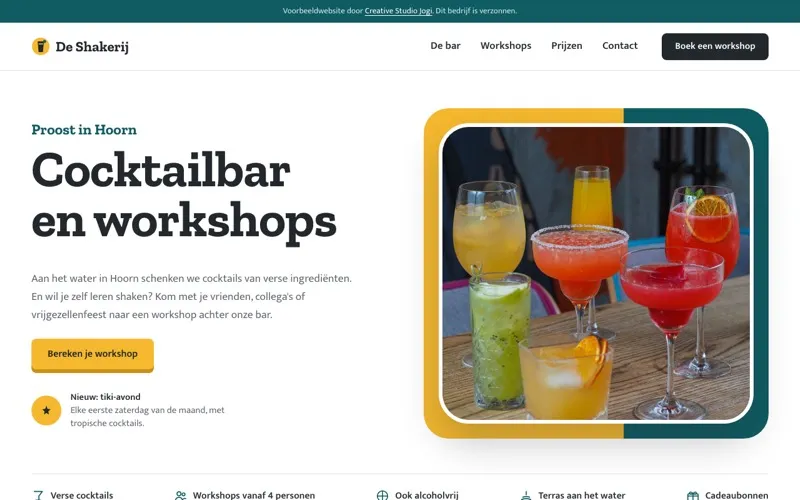 Homepage van De Shakerij