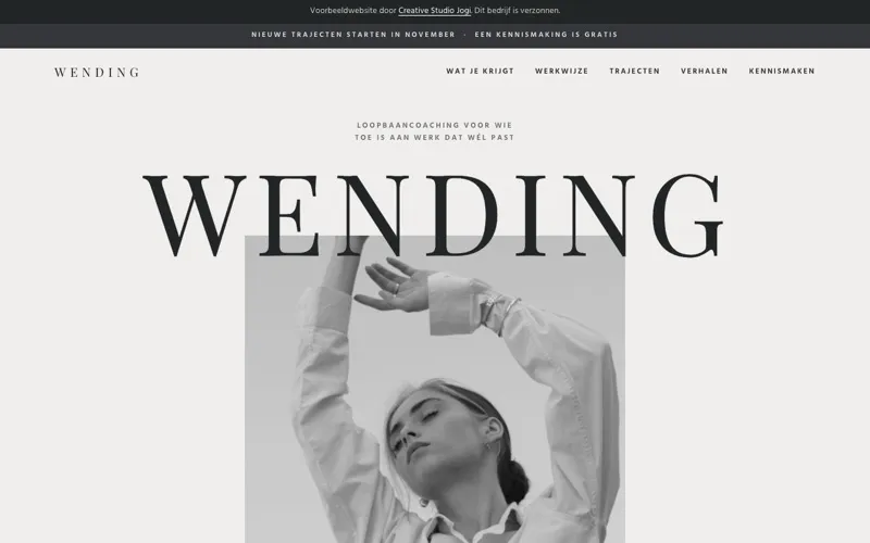 Homepage van Wending