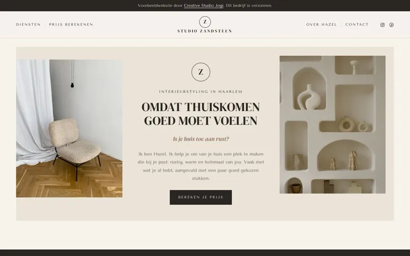 Homepage van Studio Zandsteen