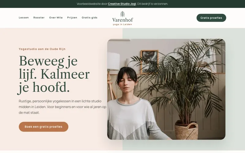 Homepage van Yogastudio Varenhof